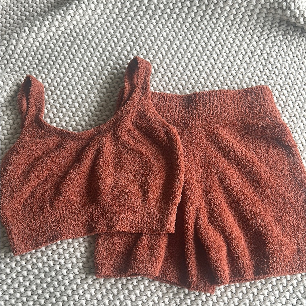 Target Rust Textured Crop Top and Shorts Set